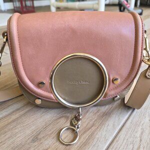 See By Chloe Mara Mauve/Beige Leather Crossbody Handbag